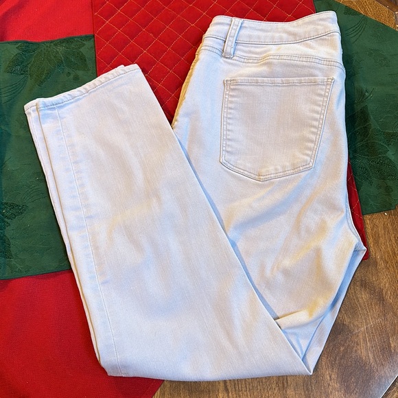 Talbots flawless 5 pockets slim ankle petites jeans light grey 8P - Picture 2 of 6